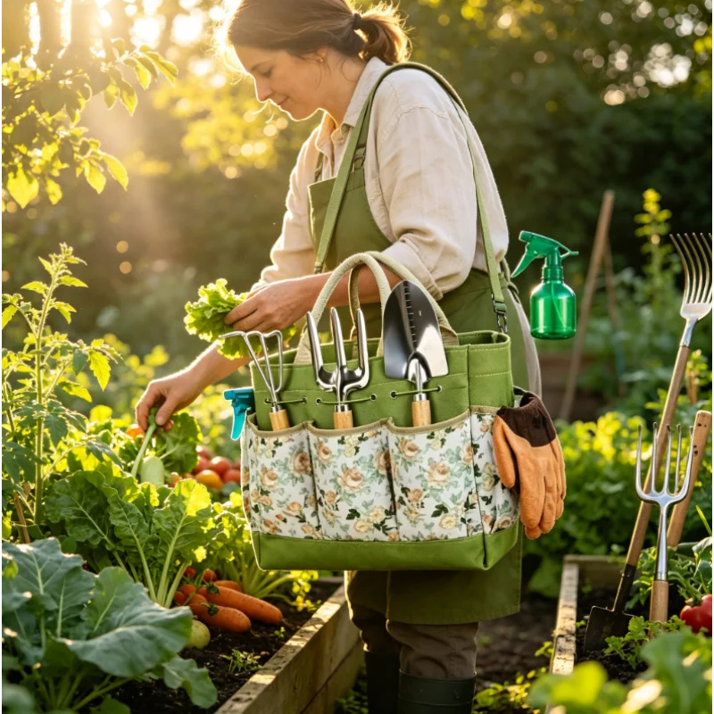 9Pcs Handheld Garden Tool with Bag, Durable Multi Pocket Storage Pouch for Gardening Planting
9Pcs Handheld Garden Tool with Bag, Durable Multi Pocket Storage Pouch for Gardening Planting