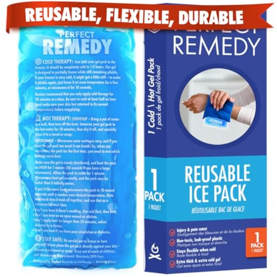 Gel Ice Pack - Hot and Cold Compress, Reusable Injury Ice Pack for Knee, Shoulder, Back, Neck, Hip, Ankle, Wrist, Feet Pain Rel
Gel Ice Pack - Hot and Cold Compress, Reusable Injury Ice Pack for Knee, Shoulder, Back, Neck, Hip, Ankle, Wrist, Feet Pain Rel