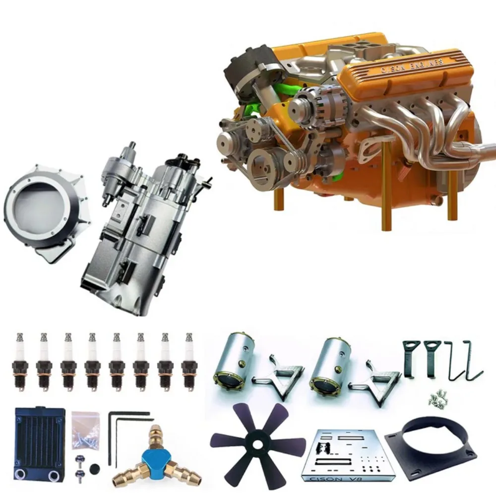 CISON V8 Engine Pro Six-Speed Power Shift Transmission Kit Small Block 44CC 1/6 Scale Internal Combustion V8 Engine Model
CISON V8 Engine Pro Six-Speed Power Shift Transmission Kit Small Block 44CC 1/6 Scale Internal Combustion V8 Engine Model