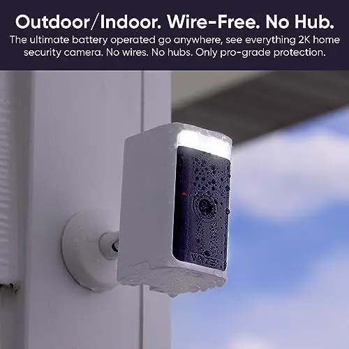 2K HDR Rechargeable Battery Outdoor/Indoor Security Camera, Color Night Vision, Integrated Spotlight,2-Way Audio - White, 1-Pack
2K HDR Rechargeable Battery Outdoor/Indoor Security Camera, Color Night Vision, Integrated Spotlight,2-Way Audio - White, 1-Pack