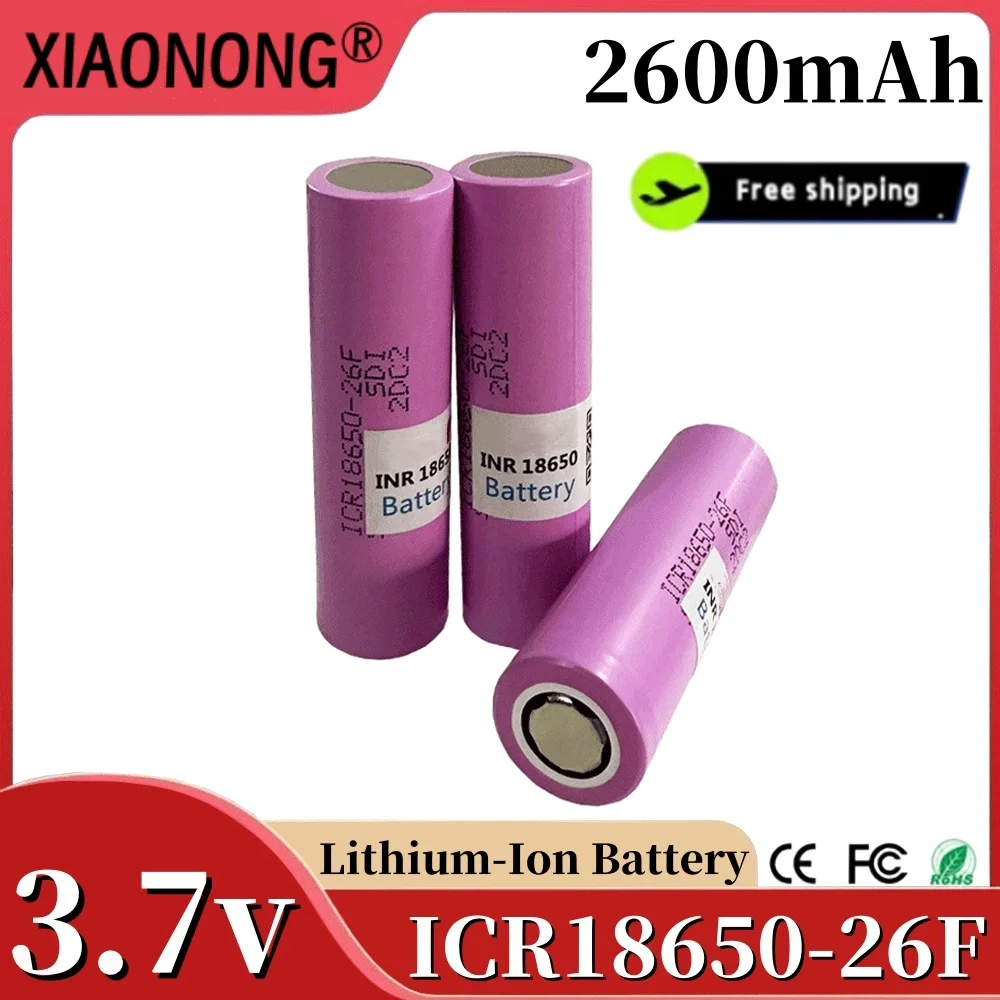 3.7v 2600mah ICR18650-26F Large Capacity Rechargeable Li-ion Battery Suitable for All Kinds of Electronic Products+Charger
3.7v 2600mah ICR18650-26F Large Capacity Rechargeable Li-ion Battery Suitable for All Kinds of Electronic Products+Charger