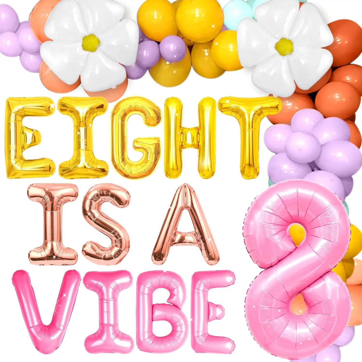Groovy 8th Birthday Decorations Hippie Banner Boho Decor Retro Flower Daisy 60's 70's Theme Eight Is a Vibe Party Decoration
Groovy 8th Birthday Decorations Hippie Banner Boho Decor Retro Flower Daisy 60's 70's Theme Eight Is a Vibe Party Decoration