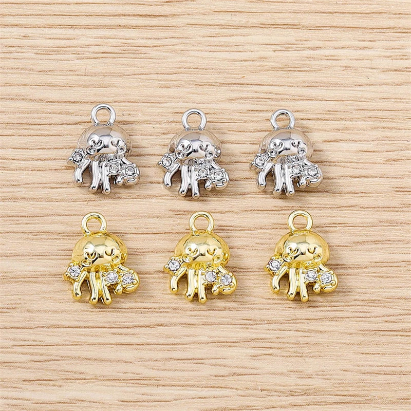 5pcs 10x12mm Cartoon Mini Crystal Alloy Jellyfish Charms Pendants for Jewelry Making DIY Necklaces Earrings Bracelet Accessories
5pcs 10x12mm Cartoon Mini Crystal Alloy Jellyfish Charms Pendants for Jewelry Making DIY Necklaces Earrings Bracelet Accessories
