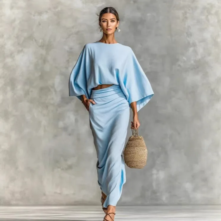2026 Women's Fashion Blouses Skirt Two Piece Set Suit Fall New Half-length O Neck Long-sleeve Loose Top Suits For Women Clothing
2026 Women's Fashion Blouses Skirt Two Piece Set Suit Fall New Half-length O Neck Long-sleeve Loose Top Suits For Women Clothing