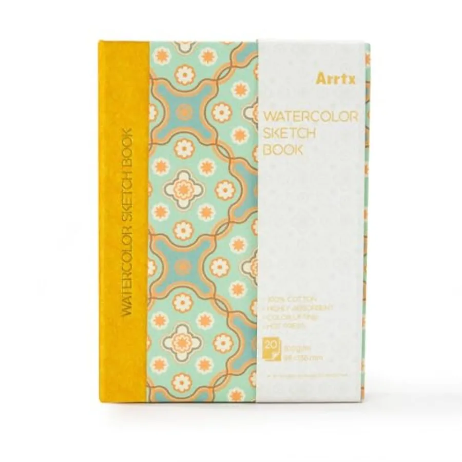 Watercolor Sketchbook, 100% Cotton Acid-Free 140lb/300gsm Hot Press Hardcover Watercolor Journal Notebook, 20 Sheets 5.35 x 3.8
Watercolor Sketchbook, 100% Cotton Acid-Free 140lb/300gsm Hot Press Hardcover Watercolor Journal Notebook, 20 Sheets 5.35 x 3.8