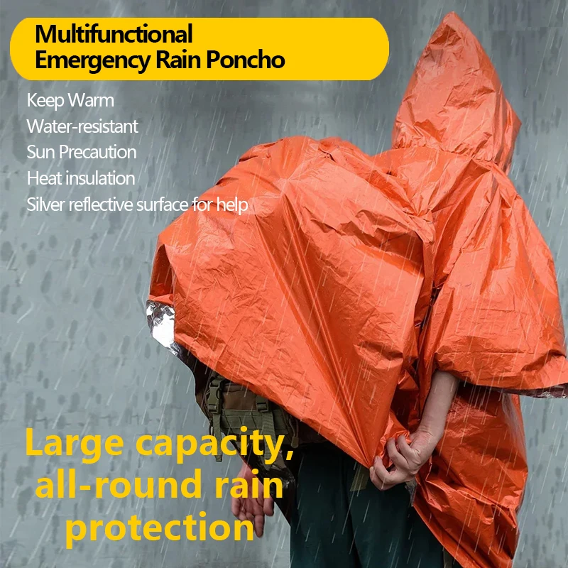 Multifunctional Emergency Rain Poncho Survival Raincoat Survival Reflective Clothing Hiking Camping Outdoor Survival Equipment
Multifunctional Emergency Rain Poncho Survival Raincoat Survival Reflective Clothing Hiking Camping Outdoor Survival Equipment