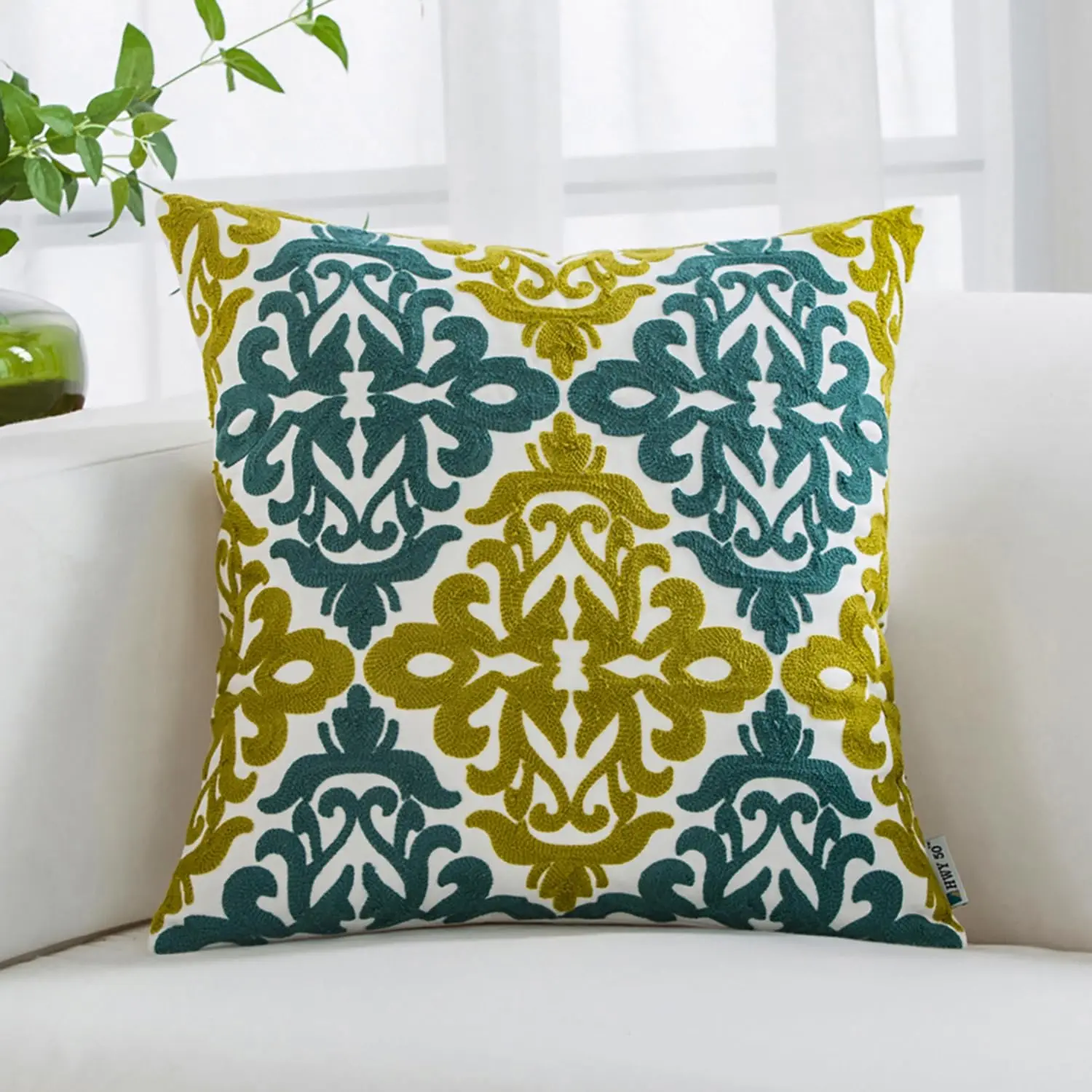 Decorative Throw Pillow Covers 18X18 H (1 Piece), Embroidered Cotton Farmhouse Cushion Cover Pillow Case For Sofa Couch Living
Decorative Throw Pillow Covers 18X18 H (1 Piece), Embroidered Cotton Farmhouse Cushion Cover Pillow Case For Sofa Couch Living