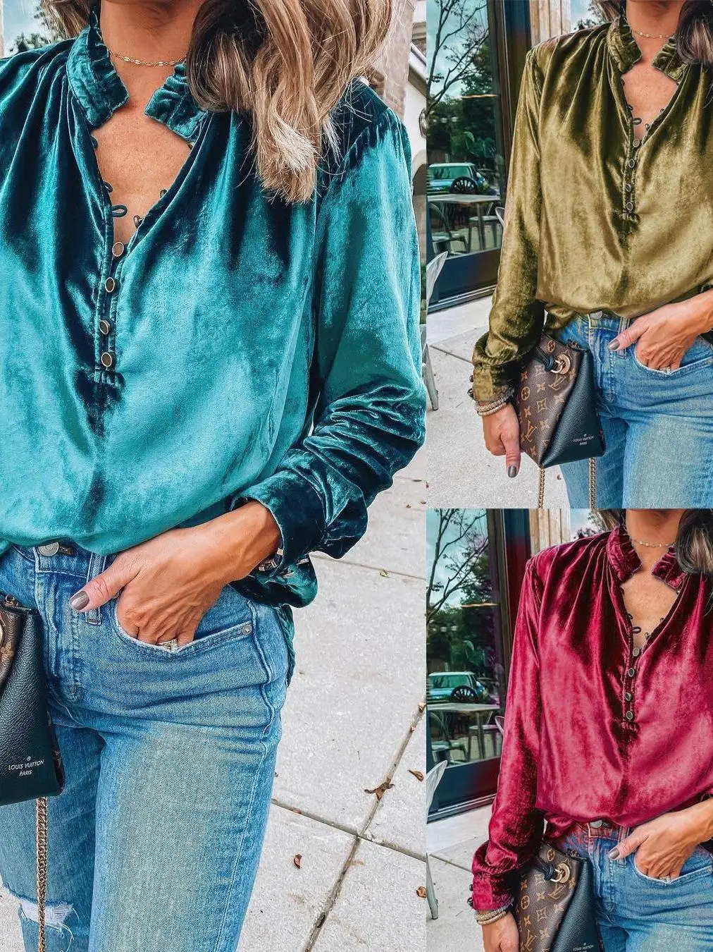 Sexy V-Neck Long Sleeve Velvet Shirt Loose Fit Women's Autumn Winter New Style Clothing Comfortable Cleanfit Cotton Polyester...
Sexy V-Neck Long Sleeve Velvet Shirt Loose Fit Women's Autumn Winter New Style Clothing Comfortable Cleanfit Cotton Polyester...
