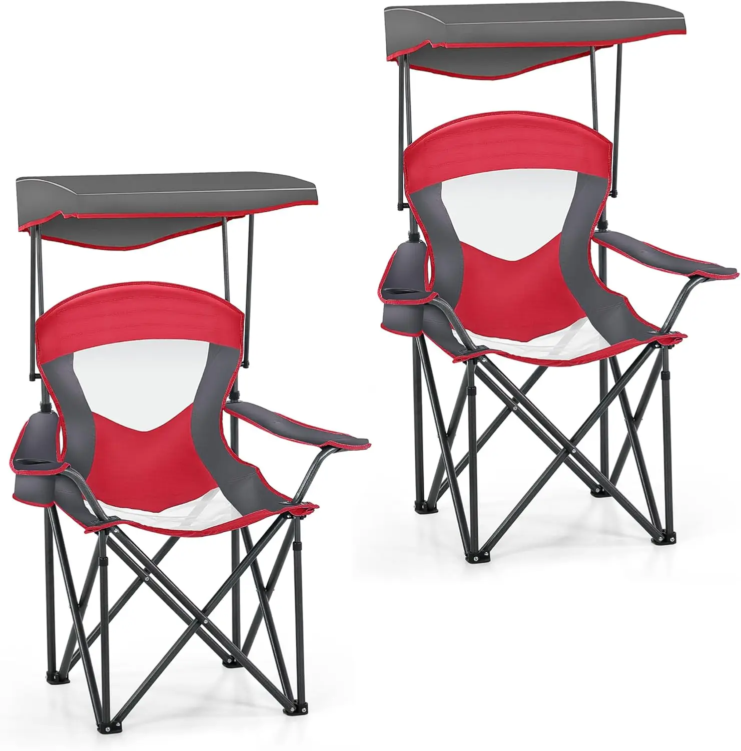 Heavy Duty Canopy Lounge Chair with Sunshade, Foldable for Outdoor Camping Travel, Supports 350 LBS, Red, 2 Pack
Heavy Duty Canopy Lounge Chair with Sunshade, Foldable for Outdoor Camping Travel, Supports 350 LBS, Red, 2 Pack