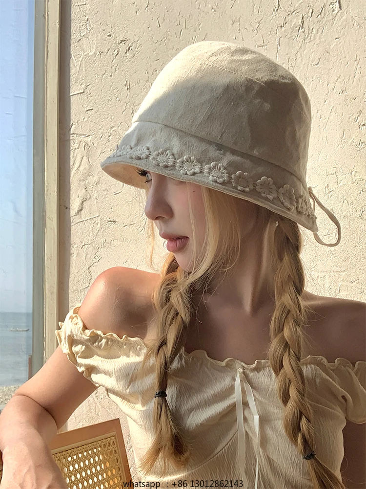 Flower cotton and linen bucket hat thin breathable versatile
Flower cotton and linen bucket hat thin breathable versatile
