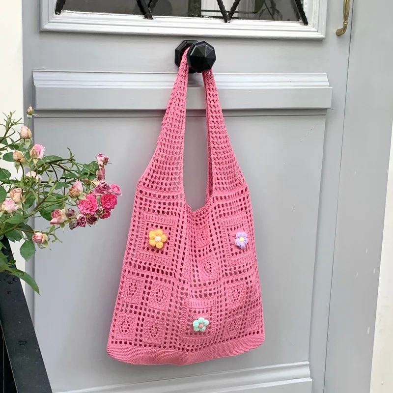 Flower Hollow Shoulder Bags for Women Casual Large Capacity Ladies Soft Knitting Tote Bag Summer Travel Female Beach Handbags
Flower Hollow Shoulder Bags for Women Casual Large Capacity Ladies Soft Knitting Tote Bag Summer Travel Female Beach Handbags