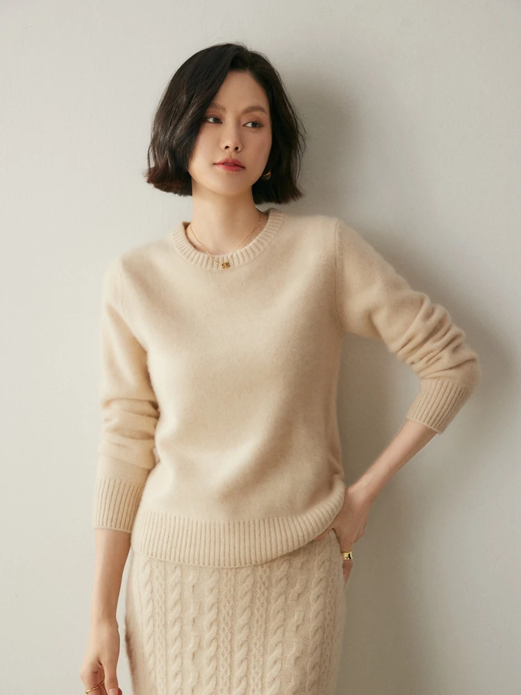 New Autumn Winter Women's Basic O-neck Pullover 100% Cashmere Sweater Thick Warm Knitwear Luxury Grace Soft Casual Cashmere Tops
New Autumn Winter Women's Basic O-neck Pullover 100% Cashmere Sweater Thick Warm Knitwear Luxury Grace Soft Casual Cashmere Tops