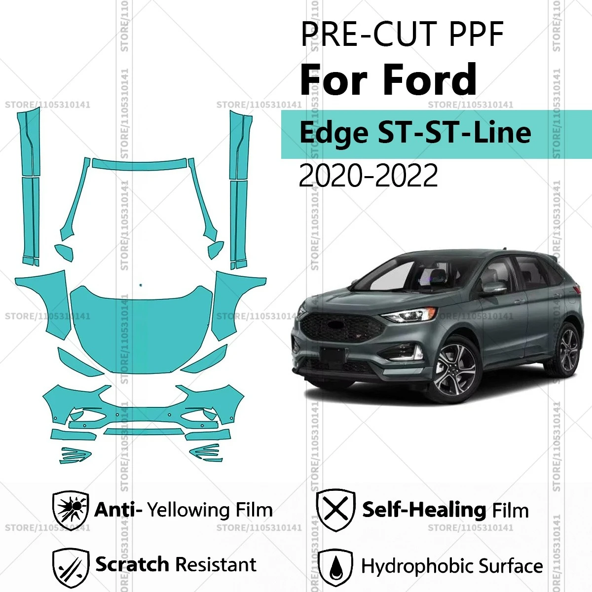 Предварительно нарезанная прозрачная защитная пленка PPF для автомобиля, комплект для передней части кузова - накладки на пороги для Ford Edge ST-ST-Line 2020-2022
Предварительно нарезанная прозрачная защитная пленка PPF для автомобиля, комплект для передней части кузова - накладки на пороги для Ford Edge ST-ST-Line 2020-2022