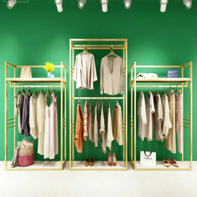 Clothing store display rack Floor-to-ceiling women's clothing nano-gold display shelf Double-layer high cabinet clothes rack
Clothing store display rack Floor-to-ceiling women's clothing nano-gold display shelf Double-layer high cabinet clothes rack