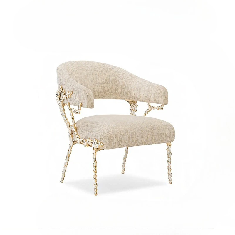 Light luxury high-end designer metal dining chair villa luxury living room home creative custom armchair
Light luxury high-end designer metal dining chair villa luxury living room home creative custom armchair
