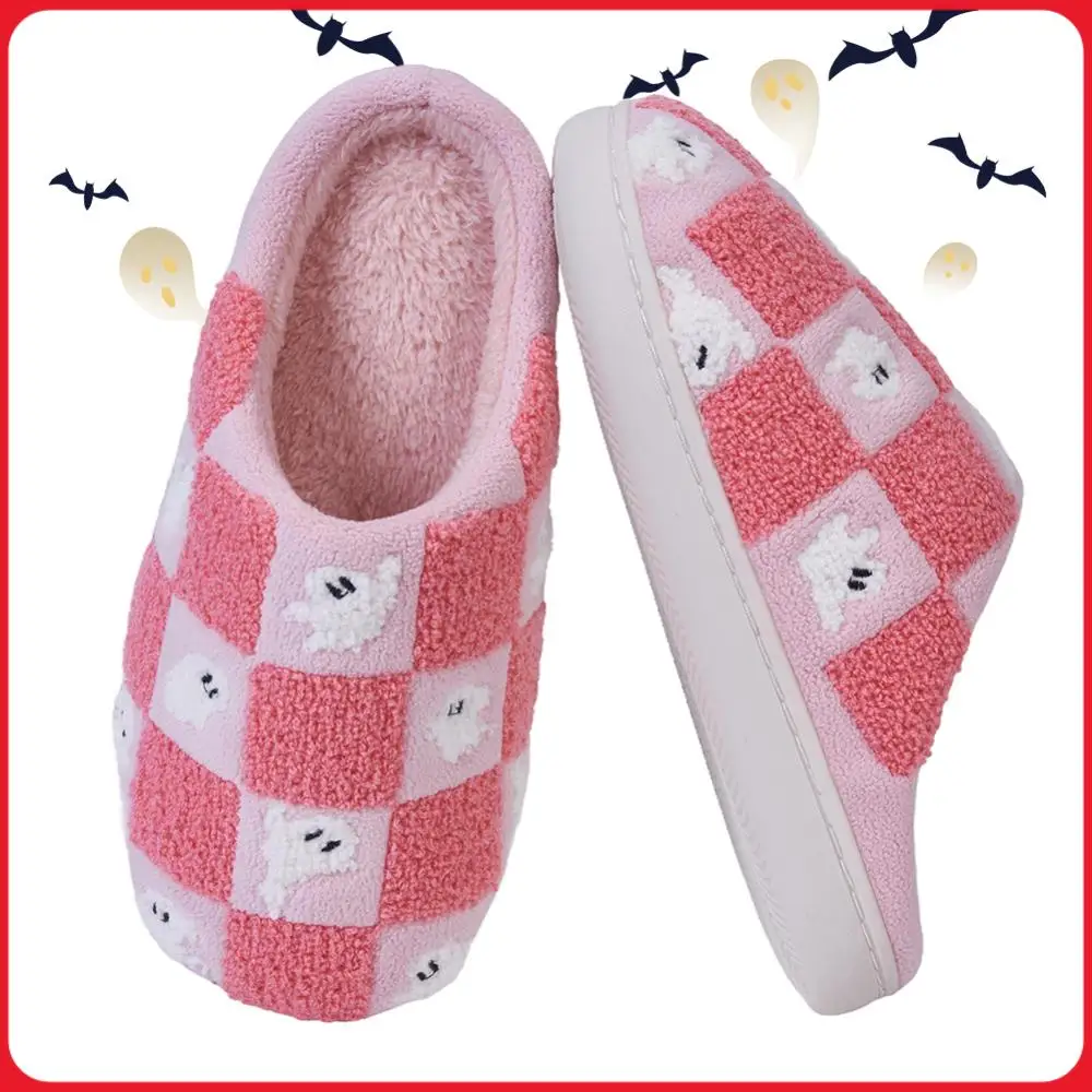 Ghost Checkered Plush Slippers Warm Slip-on House Shoes Comfortable Fuzzy Checkerboard Slippers Non-Slip for Men Women
Ghost Checkered Plush Slippers Warm Slip-on House Shoes Comfortable Fuzzy Checkerboard Slippers Non-Slip for Men Women