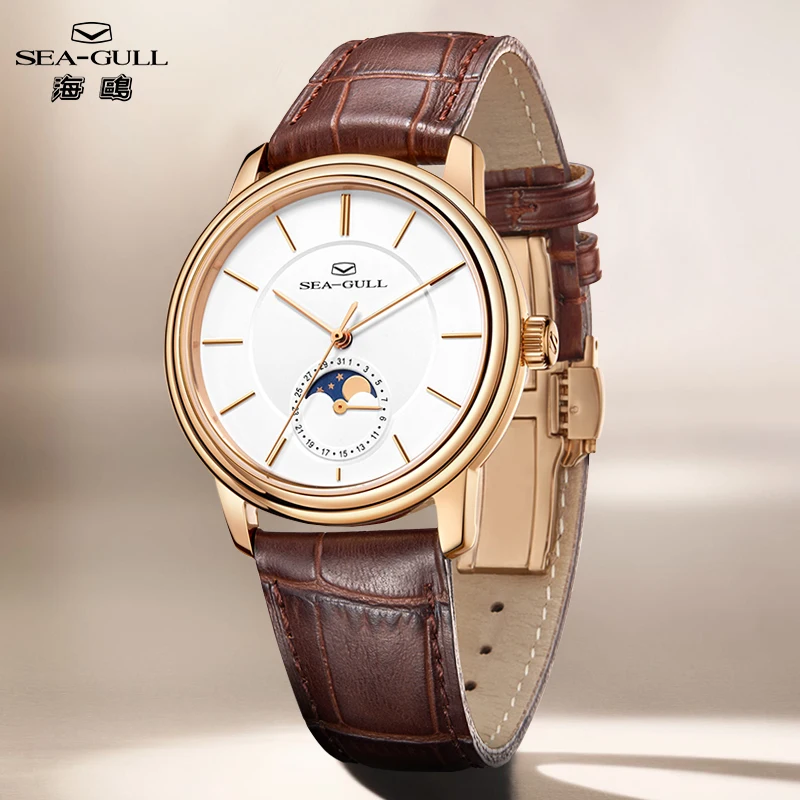 Seagull Moon Phase Mechanical Watch For Man ST1818 Movement Calendar Sapphire Automatic Watches 316L Stainless Steel Watch 1080
Seagull Moon Phase Mechanical Watch For Man ST1818 Movement Calendar Sapphire Automatic Watches 316L Stainless Steel Watch 1080