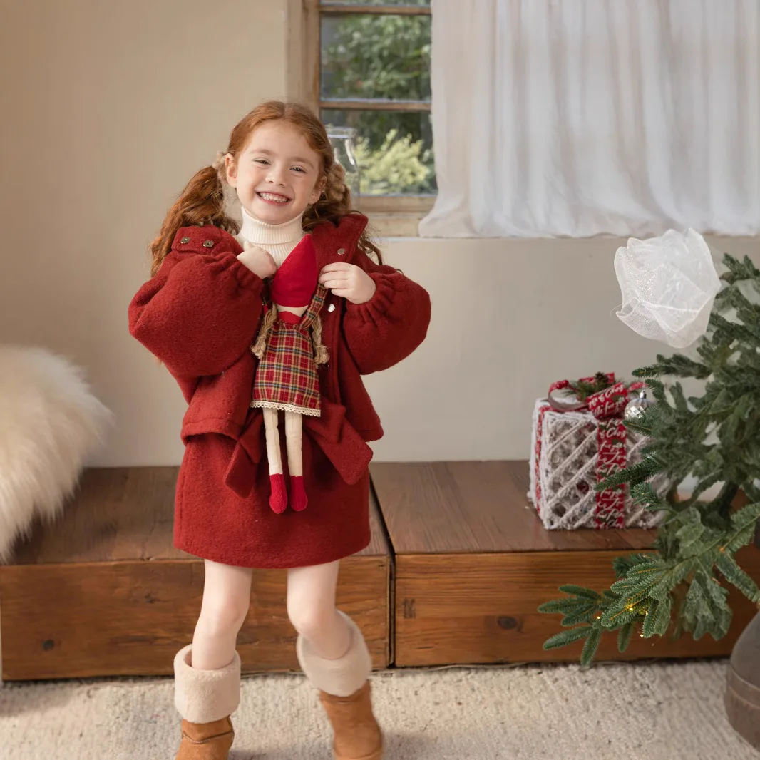 Baby Girls Red Fleece Thick Suits Children 2024 New Autumn Winter Fashion Warm Coat and Dress Two-piece Set Suits Clothes
Baby Girls Red Fleece Thick Suits Children 2024 New Autumn Winter Fashion Warm Coat and Dress Two-piece Set Suits Clothes