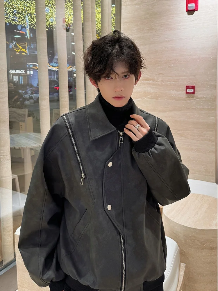 Мужская куртка из искусственной кожи в американском ретро-стиле с модной молнией, весенне-осенняя, премиум-класса, стильная верхняя одежда
Мужская куртка из искусственной кожи в американском ретро-стиле с модной молнией, весенне-осенняя, премиум-класса, стильная верхняя одежда