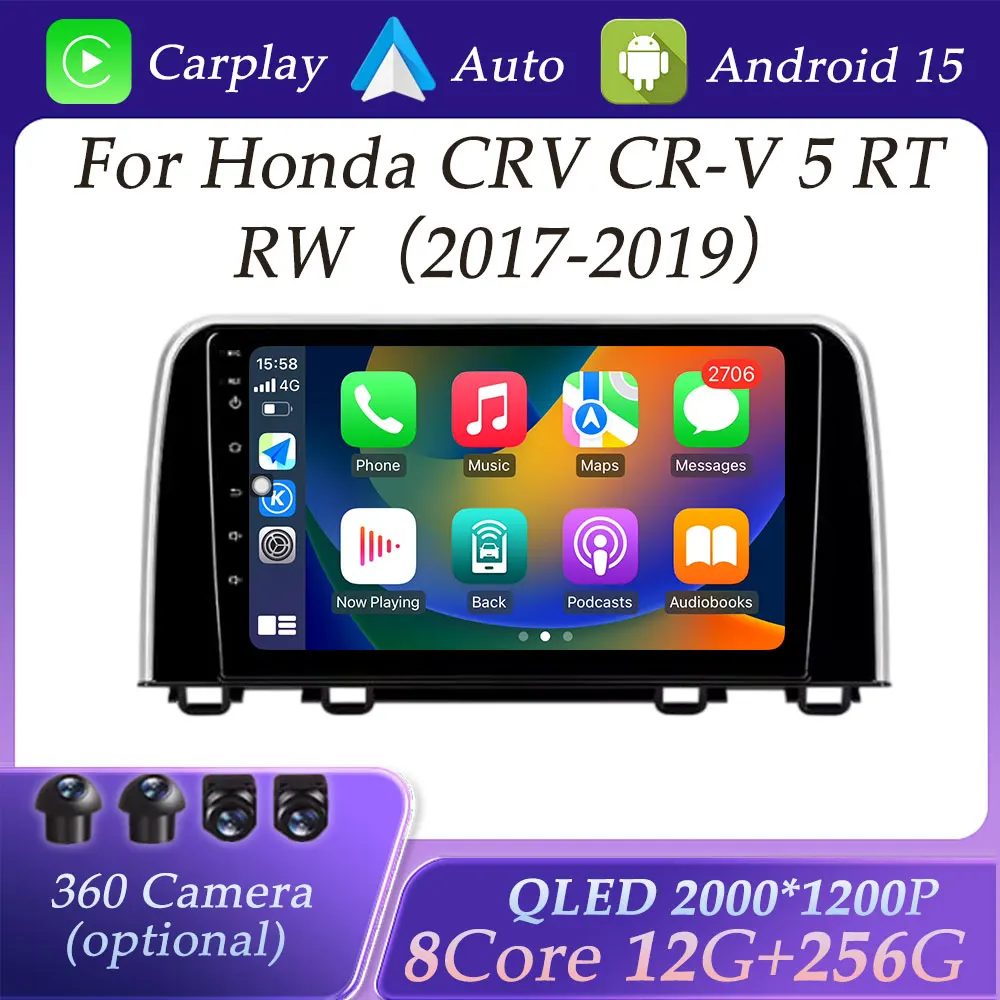 For Honda CRV CR-V5 RRW 2017 - 2019 Car Radio Video Audio Multimedia Player GPS Navigation DSP Stereo WiFi Carplay QLED Screen
For Honda CRV CR-V5 RRW 2017 - 2019 Car Radio Video Audio Multimedia Player GPS Navigation DSP Stereo WiFi Carplay QLED Screen