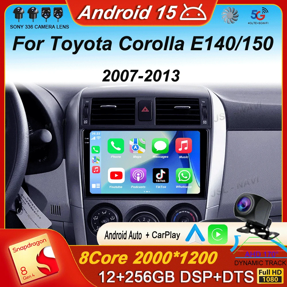 Carplay 2din Car Android 15 Radio For Toyota Corolla E140/150 2007 - 2013 4G GPS Multimedia video Player Stereo WIFI+4G
Carplay 2din Car Android 15 Radio For Toyota Corolla E140/150 2007 - 2013 4G GPS Multimedia video Player Stereo WIFI+4G