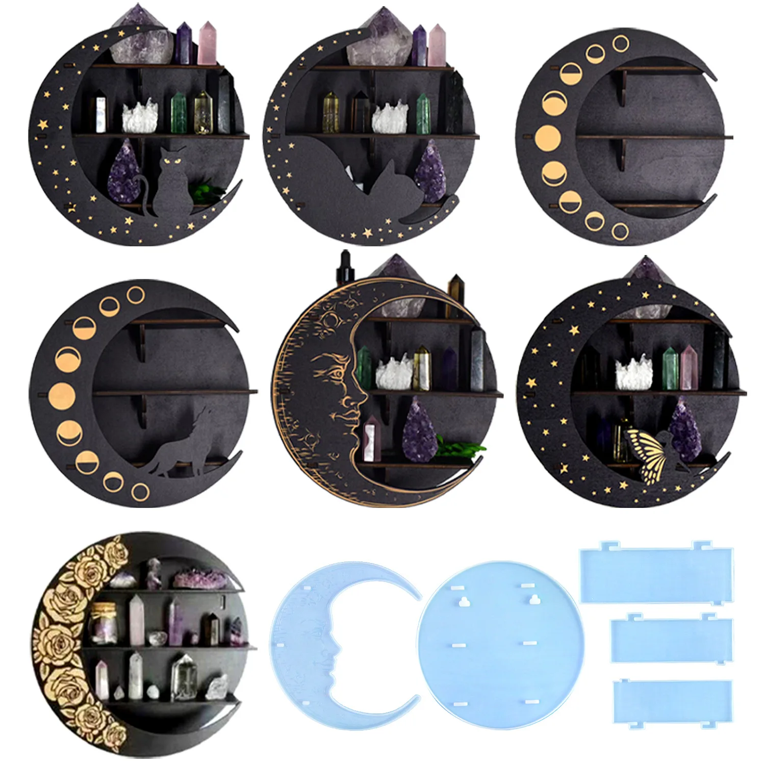 Moon Shaped Storage Rack Silicone Mold Handmade Wall Hanging Jewelry Storage Rack Epoxy Resin Mold INS Wind Wall Hanging Decor
Moon Shaped Storage Rack Silicone Mold Handmade Wall Hanging Jewelry Storage Rack Epoxy Resin Mold INS Wind Wall Hanging Decor