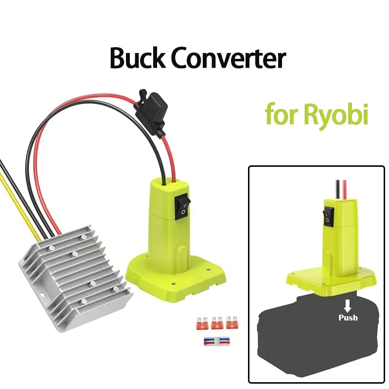 For Ryobi Adapter Buck Converter 18V to 12V Buck Converter 30A Fuse and Terminal Blocks For Ryobi 18V Battery
For Ryobi Adapter Buck Converter 18V to 12V Buck Converter 30A Fuse and Terminal Blocks For Ryobi 18V Battery