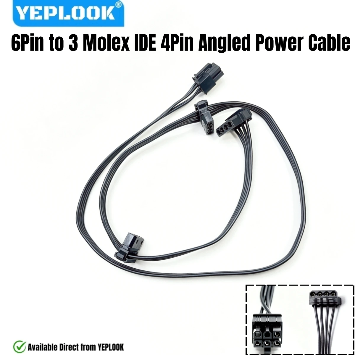 For Corsair RM-x PSU, 3 Molex 4Pin Right Angle PATA IDE Power Cable for Corsair RM1000x, RM850x, RM750x, RM650x, RM550x Modulars
For Corsair RM-x PSU, 3 Molex 4Pin Right Angle PATA IDE Power Cable for Corsair RM1000x, RM850x, RM750x, RM650x, RM550x Modulars