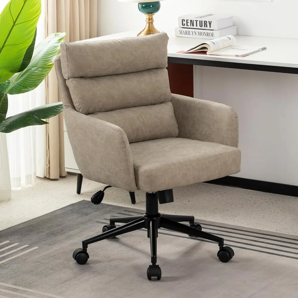 Leather Home Office Desk Chair, Small Comfy Faux Leather Office Chair with Wheels, Modern Adjustable Swivel Desk Chair with Back
Leather Home Office Desk Chair, Small Comfy Faux Leather Office Chair with Wheels, Modern Adjustable Swivel Desk Chair with Back