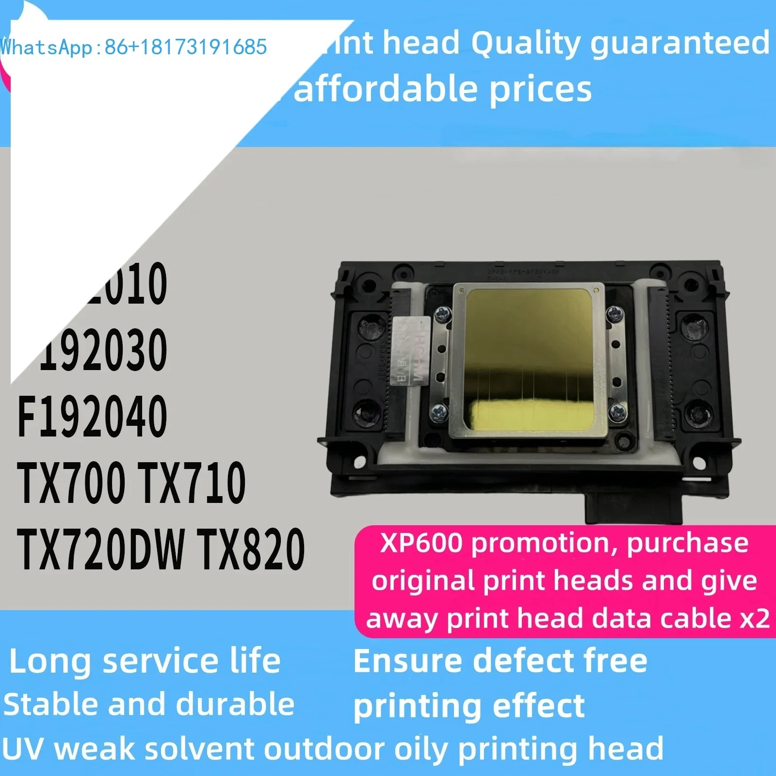 Epson FA09050 printhead UV print head for XP600 XP601 XP610 XP700 XP701 XP800 XP801 XP820 XP850 Chinese Photo UV Printer
Epson FA09050 printhead UV print head for XP600 XP601 XP610 XP700 XP701 XP800 XP801 XP820 XP850 Chinese Photo UV Printer
