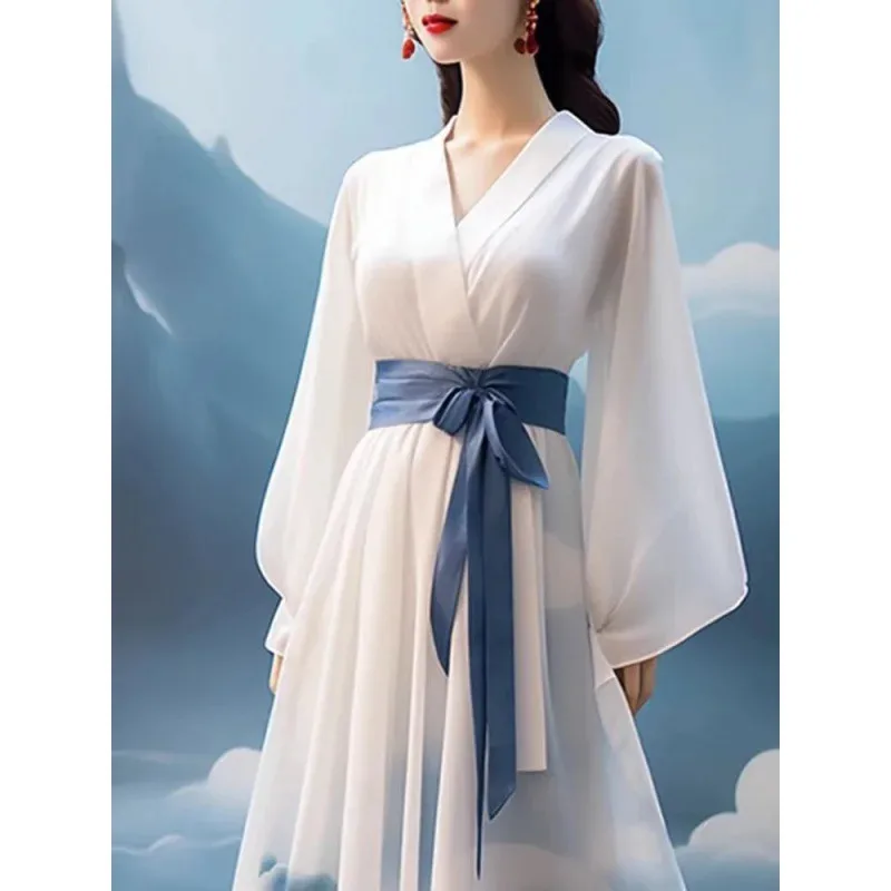 Women Oriental Fairy Cosplay Hanfu Chinese Style Dress Traditional Elegant Cloud Princess Dresses Stage Dance Robe
Women Oriental Fairy Cosplay Hanfu Chinese Style Dress Traditional Elegant Cloud Princess Dresses Stage Dance Robe