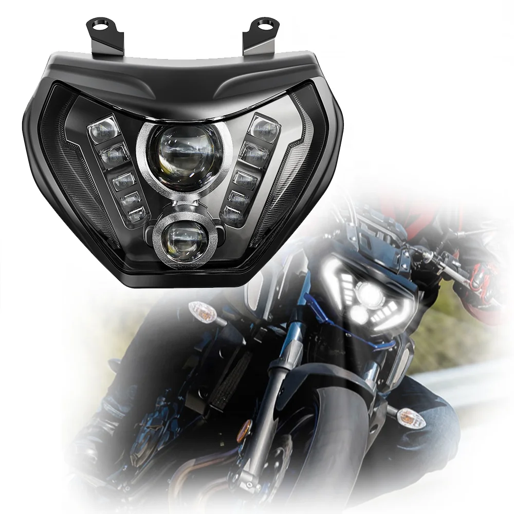 Светодиодные фары для Yamaha MT 09 FZ 09, аксессуары для мотоциклов, передняя светодиодная фара с белым ДХО
Светодиодные фары для Yamaha MT 09 FZ 09, аксессуары для мотоциклов, передняя светодиодная фара с белым ДХО