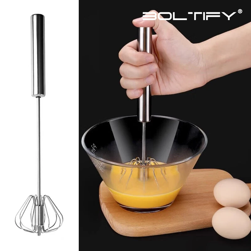 BOLTIFY Kitchen Stainless Steel Whisk Hand Pressure Semi-automatic Egg Beater Self Turning Cream Mixer Baking Accessories
BOLTIFY Kitchen Stainless Steel Whisk Hand Pressure Semi-automatic Egg Beater Self Turning Cream Mixer Baking Accessories