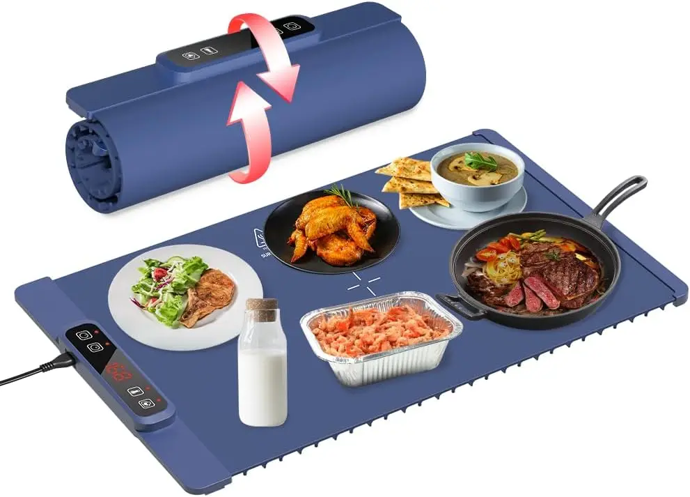Electric Warming Tray, Full Surface Heating Food Warming Mat, Portable Foldable Silicone Warmer, Food Warmer for Gatherings
Electric Warming Tray, Full Surface Heating Food Warming Mat, Portable Foldable Silicone Warmer, Food Warmer for Gatherings