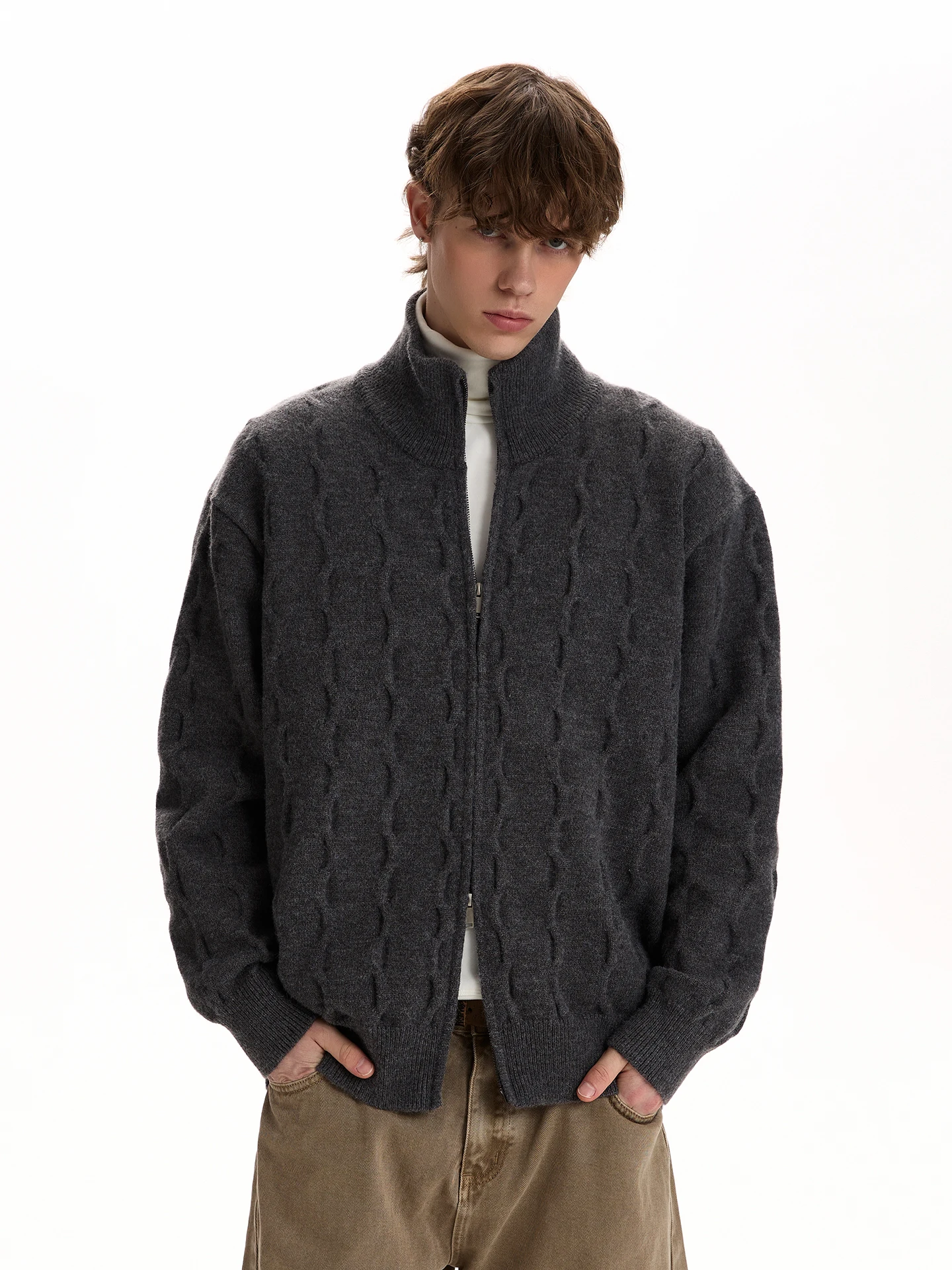 Casual Versatile f High Ne Knitted Sweater Coat Autumn Winter Regular Fit Soft Acrylic Zipper Design Spring Commute
Casual Versatile f High Ne Knitted Sweater Coat Autumn Winter Regular Fit Soft Acrylic Zipper Design Spring Commute