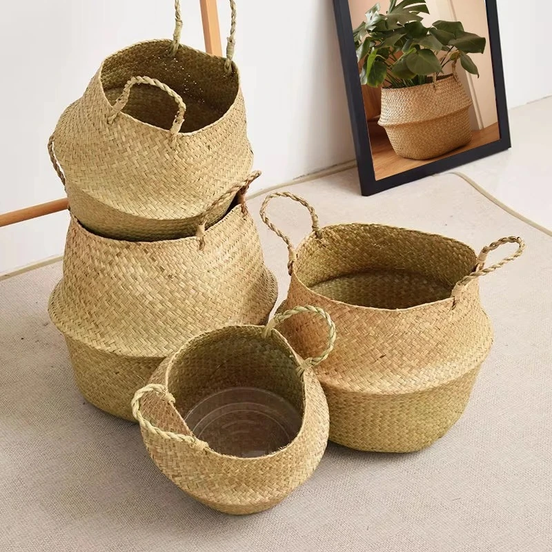 Wicker Storage Baskets Hanging Wicker Flower Pots Seagrass Foldable Laundry Baskets Garden Plant Baskets Pastoral Home Decor box 
Wicker Storage Baskets Hanging Wicker Flower Pots Seagrass Foldable Laundry Baskets Garden Plant Baskets Pastoral Home Decor box