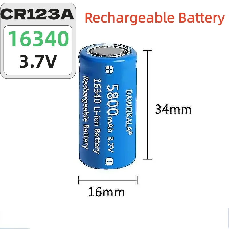 CR123A 16340 Rechargeable 3.7V Li-ion Batteries CR123A Battery for LED Flashlight Wall Charger, Travel for 16340 CR123A Battery
CR123A 16340 Rechargeable 3.7V Li-ion Batteries CR123A Battery for LED Flashlight Wall Charger, Travel for 16340 CR123A Battery