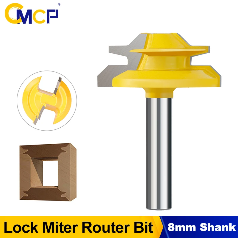 CMCP 1pc 45 Degree Lock Miter Router Bit 8mm Shank Tenon Milling Cutter Woodworking Tool For Wood Tools
CMCP 1pc 45 Degree Lock Miter Router Bit 8mm Shank Tenon Milling Cutter Woodworking Tool For Wood Tools