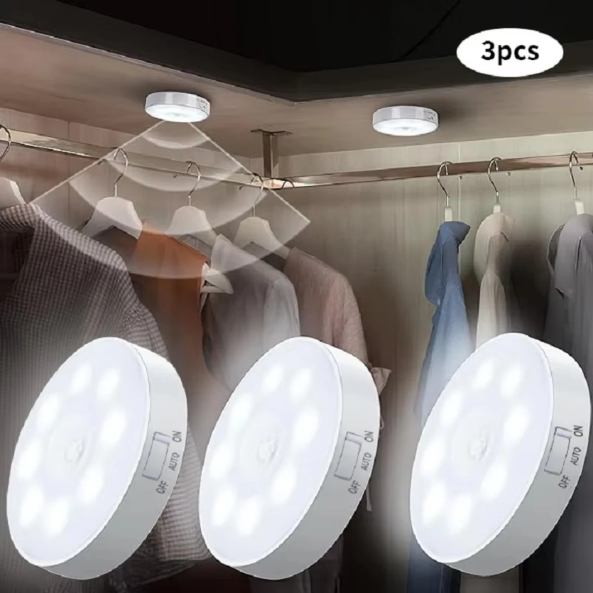 3pcs Motion Sensor Night Light USB Rechargeable Night Lamp Cabinet Wardrobe Lamp Staircase Wireless Closet Light
3pcs Motion Sensor Night Light USB Rechargeable Night Lamp Cabinet Wardrobe Lamp Staircase Wireless Closet Light