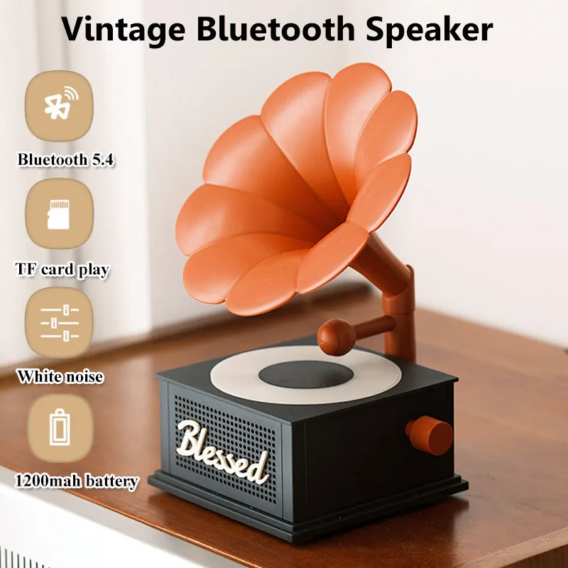 Portable Vintage Bluetooth Speaker Retro Gramophone Design Music Box White Noise Sleep Aid Soundbar with Colorful Light TF Slot
Portable Vintage Bluetooth Speaker Retro Gramophone Design Music Box White Noise Sleep Aid Soundbar with Colorful Light TF Slot