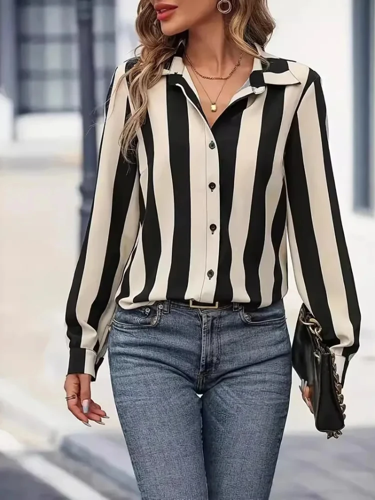 Women's Elegant Blouse 2025 Spring Vintage Casual Loose Striped Shirts & Blouses for Women Office Ladies Tops Female Clothing
Women's Elegant Blouse 2025 Spring Vintage Casual Loose Striped Shirts & Blouses for Women Office Ladies Tops Female Clothing