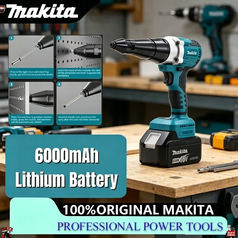 Makita LED Cordless Rivet Nut Gun Brushless Electric Rivet Gun Automatic Riveting Tool For 18V Battery
Makita LED Cordless Rivet Nut Gun Brushless Electric Rivet Gun Automatic Riveting Tool For 18V Battery