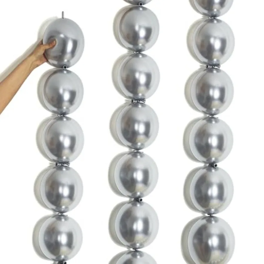 50 Pcs Quick Link Balloons Metallic 6 inch, Latex Linking Balloons for Balloon Wall/Arches/Chains, Birthday Party Wedding Anniv
50 Pcs Quick Link Balloons Metallic 6 inch, Latex Linking Balloons for Balloon Wall/Arches/Chains, Birthday Party Wedding Anniv