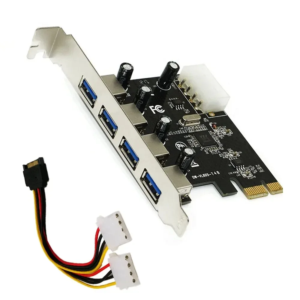 4-портовая плата PCIE на USB 3,0, плата расширения PCI Express, карта Pcie, 4-портовый USB 3,0 с 15-контактным кабелем Sata
4-портовая плата PCIE на USB 3,0, плата расширения PCI Express, карта Pcie, 4-портовый USB 3,0 с 15-контактным кабелем Sata