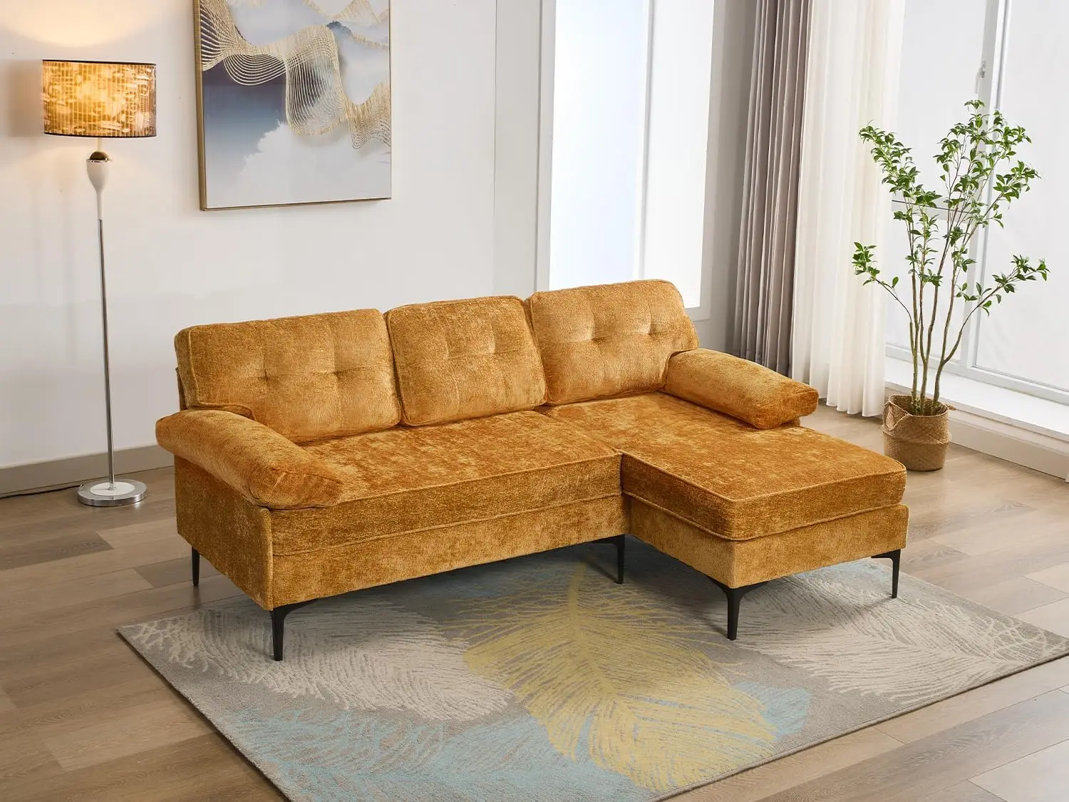 82.7" Convertible Sectional Sofa, L Shaped Couch with Reversible Chaise, Modern Chenille Sectional Sofa, Comfy Sofa Couch
82.7" Convertible Sectional Sofa, L Shaped Couch with Reversible Chaise, Modern Chenille Sectional Sofa, Comfy Sofa Couch