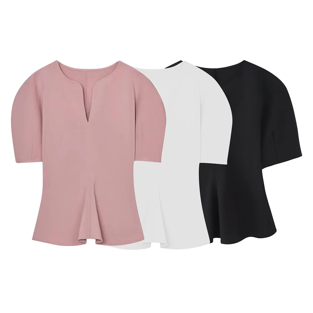 WOMAN 2026 Summer New Fashion Soft Hop-Hem Blouses Vintage V Neck Short Sleeve All-match Casual Female Blusas Chic Tops
WOMAN 2026 Summer New Fashion Soft Hop-Hem Blouses Vintage V Neck Short Sleeve All-match Casual Female Blusas Chic Tops