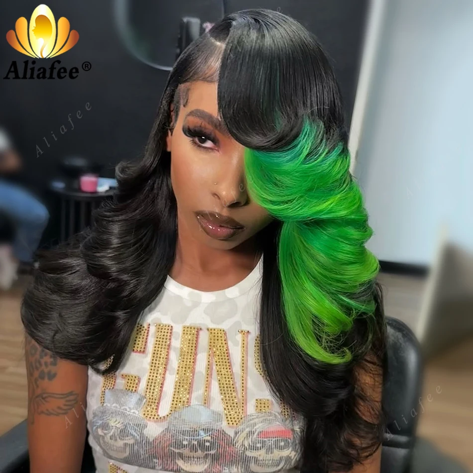 Real Human Hair Bob Body Wave Wig 1B Black With Bright Green Highlight 13x4 Transparent Lace Frontal Bouncy Bob Trendy Style Wig
Real Human Hair Bob Body Wave Wig 1B Black With Bright Green Highlight 13x4 Transparent Lace Frontal Bouncy Bob Trendy Style Wig