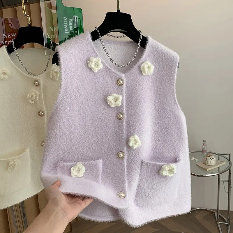 Loose Furry Vest Women's Autumn 2025 Single Button Color Blo 3D Flower Pure Color Anti-Aging oulder Pad Top
Loose Furry Vest Women's Autumn 2025 Single Button Color Blo 3D Flower Pure Color Anti-Aging oulder Pad Top