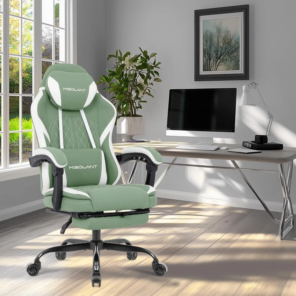 Adult fabric gaming chair with foot pedals, adjustable head high backrest ergonomic computer gaming chair
Adult fabric gaming chair with foot pedals, adjustable head high backrest ergonomic computer gaming chair