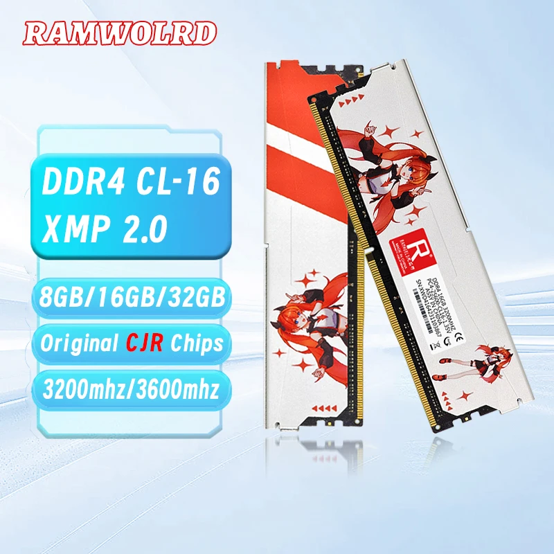 RAMWORLD DDR4 Memoria Ram Desktop 3600MHz 1.35V CL16-28800 32GB (16GBx2PCS) Game XMP 2.0 Support For Desktop Memory
RAMWORLD DDR4 Memoria Ram Desktop 3600MHz 1.35V CL16-28800 32GB (16GBx2PCS) Game XMP 2.0 Support For Desktop Memory